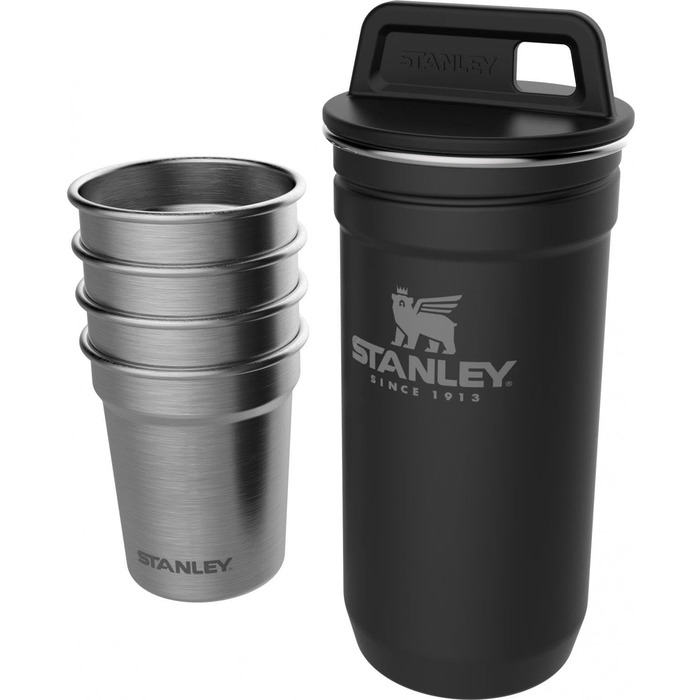 Набір келихів для шотів STANLEY Adventure Nesting 59 мл, нержавіюча сталь, чорний матовий - компактні, без BPA, для подорожей