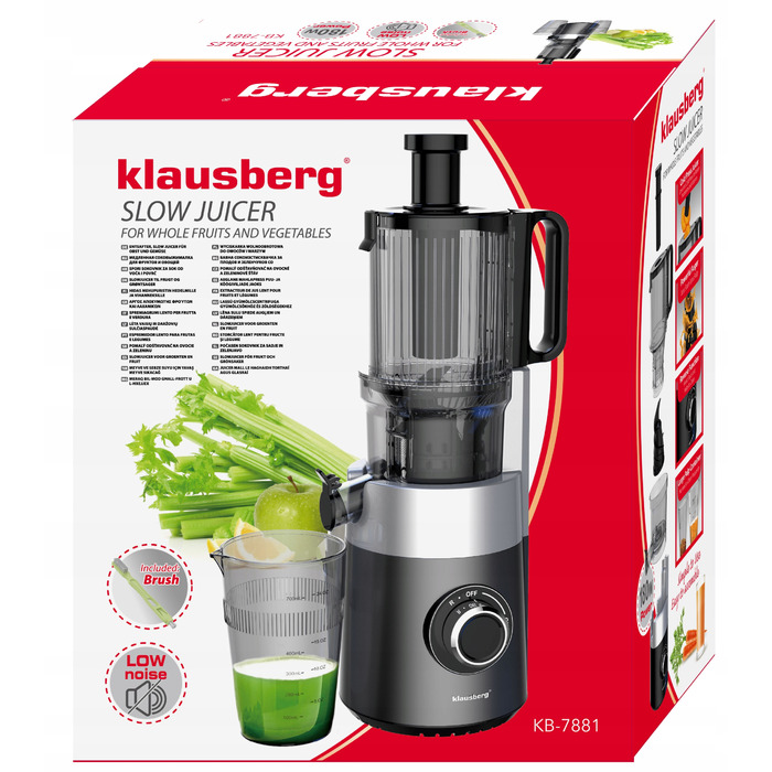 Горизонтальна шнекова соковижималка Klausberg KB 7881, 180 Вт