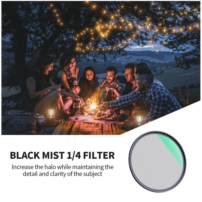 Ефектний фільтр K&F Concept Black Mist 1/4 Nano X PRO 58мм (дифузійний)