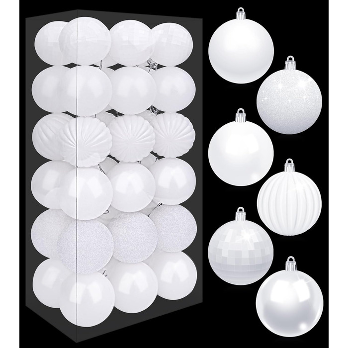 36 блакитних новорічних кулі для прикраси ялинки, 6 см, святкова декорaція