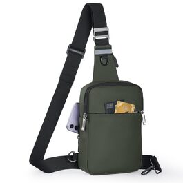 Сумка на груди Broadream: водонепроникна сумка через плече для чоловіків та жінок, RFID-захист, для спорту та походів (B-зелений)
