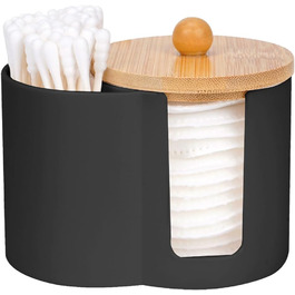 Тримач для ватних паличок та дисків, чорний, пластиковий органайзер для ванної кімнати