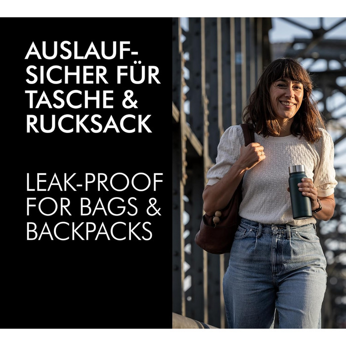 Термокружка THERMOcafé by THERMOS TC 0,5 л, нержавіюча сталь, ізоляція, для кави з собою, не протікає, 9 год гаряча & 18 год холодна, можна мити в посудомийній машині, без BPA (Green Mat, 350 мл)