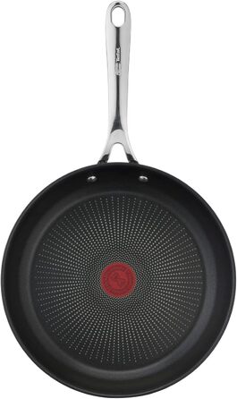 Сковорода Tefal Jamie Oliver Cook's Direct 28 см з нержавіючої сталі для індукції. Антипригарне титанове покриття, термоіндикатор, жаростійка, з клепаним руків'ям.