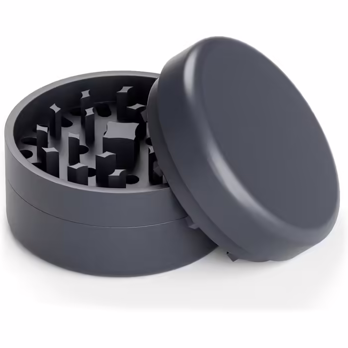 Ceramic Grinder Crusher Non-Stick | 3-piece | Nano ceramic coated herb grinder with razor-sharp grinding mechanism | Ø 62 mm | includes pollen scraper, brush, and mouthpiece (Anthracite)