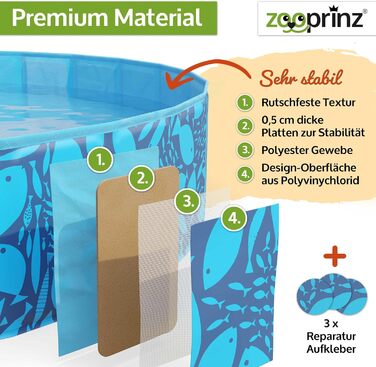 Зручний надувний басейн для собак, дітей - ZooPrintz, 120x30 см