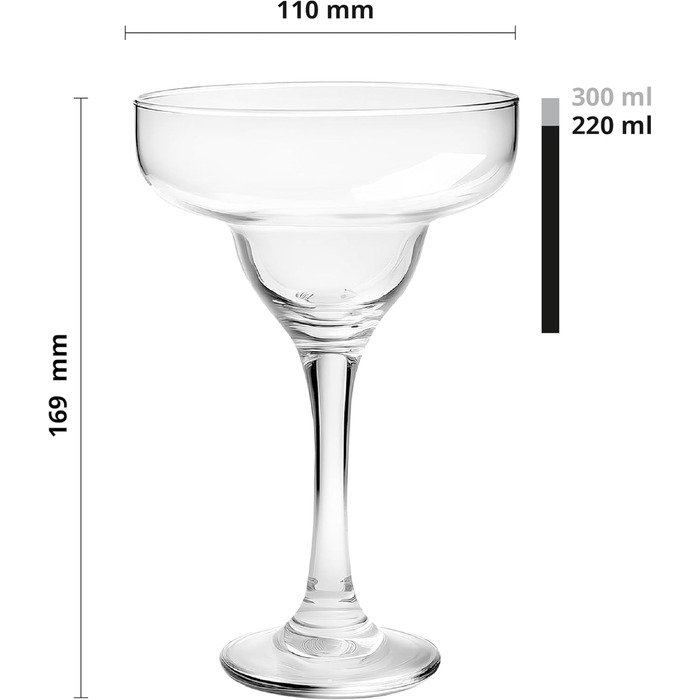 Набір келихів для коктейлів Glasmark KROSNO 1992 Margarita 6 шт, 220 мл, червоний