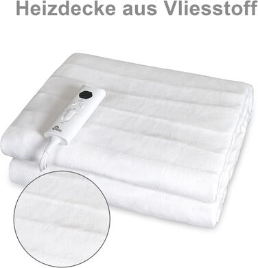 Електрична ковдра DOEL 160x140 см, тепла підстилка для двоспального ліжка з 10 рівнями нагріву, таймер 3/12 годин, машинне прання, 220-230V, 115W, біла