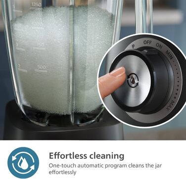 Philips 5000 Series Mixer – 1200W Motor • ProBlend Plus Technology • Dishwasher-Safe Parts • Automated Cleaning • 2L Capacity • Black (HR3041/00) 1.4Kg (6 portions) Wi-Fi Connection