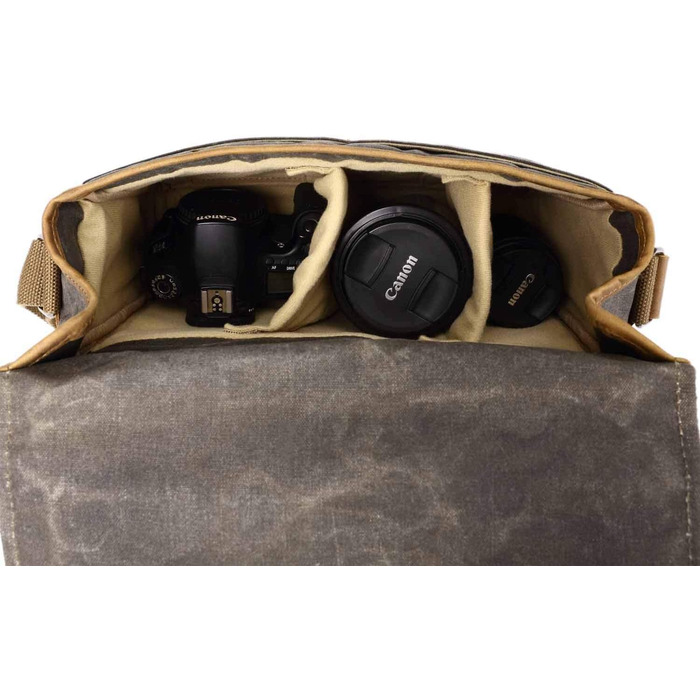 Сумка-переноска для камери Neuleben з відділенням для камери, vintage, маленька, на плечі, з вощеного канвасу, зелена (для жінок/чоловіків)