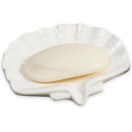 Керамічна мильниця з піддоном CHENKEE, 1 шт. Біла мильниця для душу, ванни, кухні, мийки