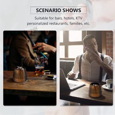 Стакан для сигарет з кришкою, нержавіюча сталь, для дому та вулиці, середній розмір