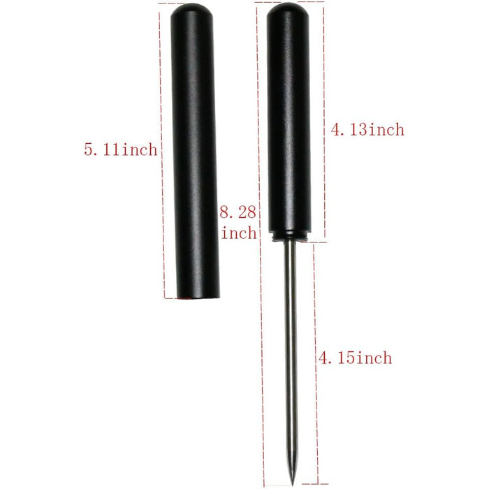 Roos 22.9 cm Portable Ice Pick with Aluminum Alloy Safety Cover Kitchen Tool Black