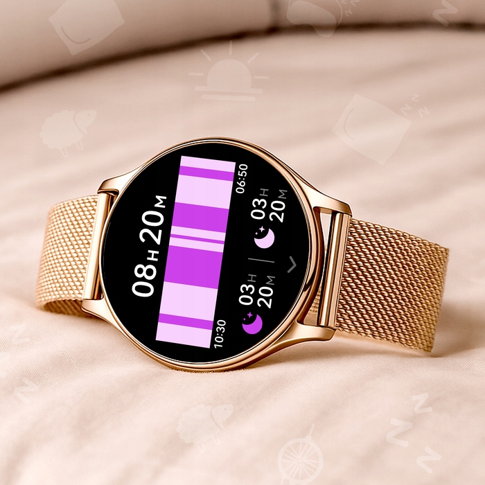 Смарт-годинник Emavo для жінок, золотий, у комплекті з 5 ремінцями