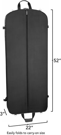 WallyBags Tri-fold Travel Garment Bag, Navy, Tri-fold Travel Gown Garment Bag (Black, 52-Inch)