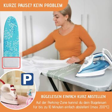 Чохол для прасувальної дошки для парогенератора (розмір L) | Універсальний до 140x50 см | Чохол для прасувальної дошки для швидкого та легкого прасування | Виготовлено в ЄС | Підходить для парогенераторів | Синій Lugano (Синій) L