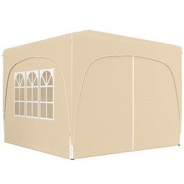 Outsunny 3x3m Gazebo, Water-Resistant, Stable, Winter-Proof Pop-Up Folding Gazebo, UV Protection 50+, Foldable Party Tent Garden Tent with 4 Side Walls Bag Garden Gazebo for Camping Garden, Sand | Aosom
