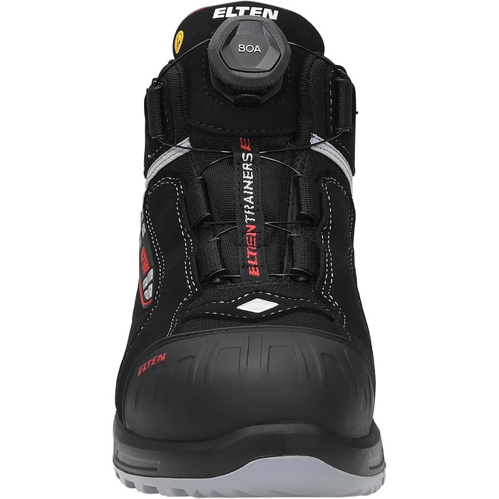 Робочі черевики ELTEN Sander XXT Pro BOA ESD S3S: текстильні, спортивні, з пластиковою захисною капами (легші за сталеві), чорні, 43 EU (для жінок та чоловіків)