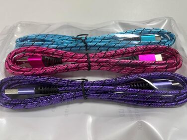 Кабель USB Type-C, 3 шт. [3M+2M+1M] для Samsung, Huawei, Xiaomi. Швидка зарядка, передача даних, нейлон