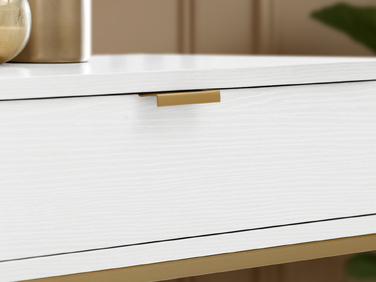 Консольний столик Mebel-Partner, білий/матовий золотий, 110 x 76,5 x 35 см