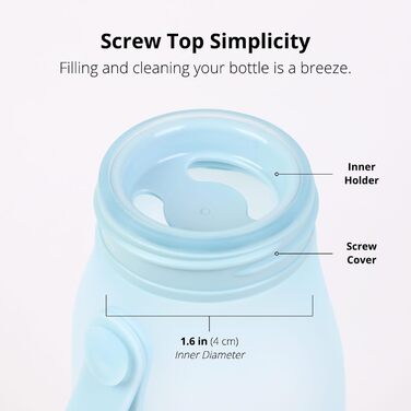 BLUE GINKGO Collapsible Water Bottles [2-Pack] – Lightweight, foldable silicone bottles for travel, hiking, and camping (500ml, Made in Korea, Beige) (492 ml, Blue)