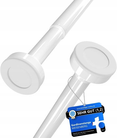 Розпірна штора для ванної MEISENBERG, 70-120 x 25 мм, біла