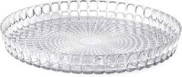 Guzzini - Tiffany, Round Tray - Transparent, Ø35.6x h4 cm - 19890100