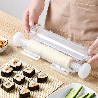 Набір для приготування суші: 3 форми, ролер, бамбукова килимок, палички. DIY для початківців та сім'ї