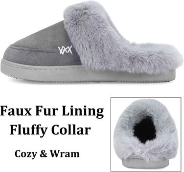 Тапочки зимові жіночі/чоловічі NineCiFun, теплі, з флісу, антиковзкі, для дому та вулиці, сірі, 40/41 EU