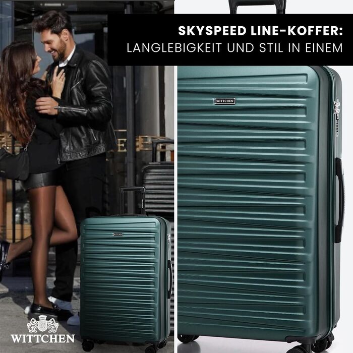 WITTCHEN Skyspeed Line - великий валіза-телескопічний кофр з ABS, 4 колеса, комбінаційний замок, для авіакомпаній Lufthansa/Eurowings/Ryanair/Condor