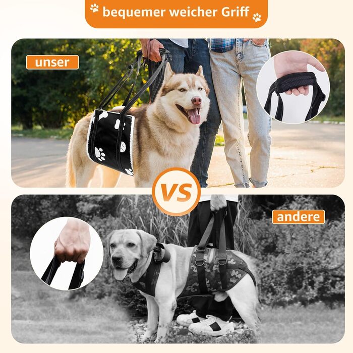 Підтримка для собак - регульована переносна допомога для собак різних розмірів, безпечна підтримка для собак з обмеженими можливостями, травмованих або літніх