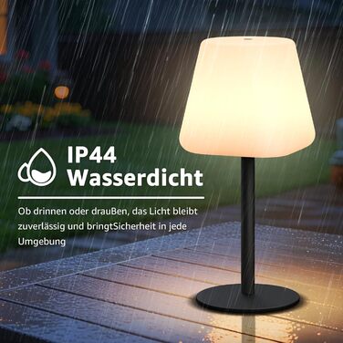 MALUX LED Акумуляторна Настільна Лампа, Бездротова, 8 Кольорів, IP44 Водонепроникна, для Дому, Саду, Готелю, Балкону, Кегль