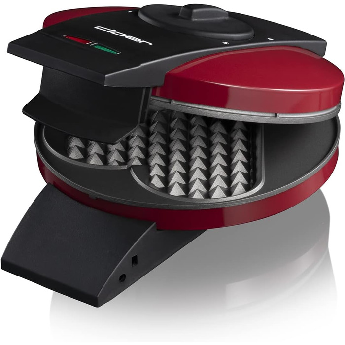 Вафельниця Cloer 1633V: Вафлі у формі серця, антипригарне покриття, 930W, червона