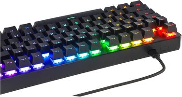 Механічна клавіатура TECWARE Phantom+ 87 клавіш RGB (Чорна) з перемикачами Wraith Red (лінійні, 45g)