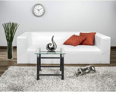 Hama Radio Wall Clock (30cm kitchen clock, silent radio clock with large dial, analog living room clock incl. battery) Silver