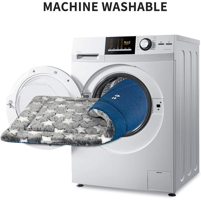 Кросер Fancy Crate Pad - килимок для лежанки собак, двосторонній (холодний та теплий), машинне прання, для собак маленьких та XXX-Large, сірий, темно-синій, зірковий принт (137 x 84 x 3 см)