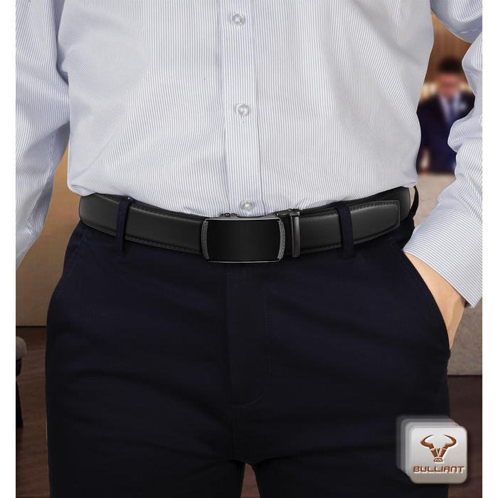 Чоловічий ремінь KEMISANT 2 шт. з автоматичною застібкою, шкіряний, регульований, 35 мм, з подарунковою коробкою