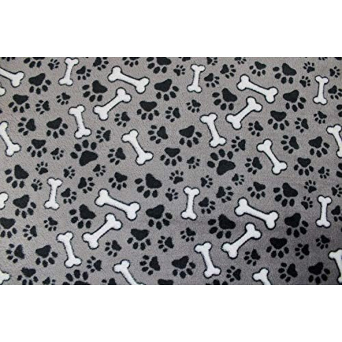 Німецька подушка-підстилка для собак, 65 x 95 см, плюшева, для маленьких та великих собак, миється, можна сушити в сушильній машині (візерунок кісток, антрацит, 45 x 65 см)