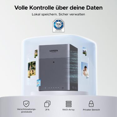 NAS UGREEN NASync DH4300 Plus: 2 відсіки, NFC, 4GB RAM, 1GbE LAN, для дому