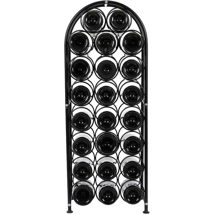 PAG Wine Rack Metal Freestanding Floor Bottle Rack, Decorative Bottle Holder Stand for Kitchen/Floor/Bar, (Black, 23 Bottle)