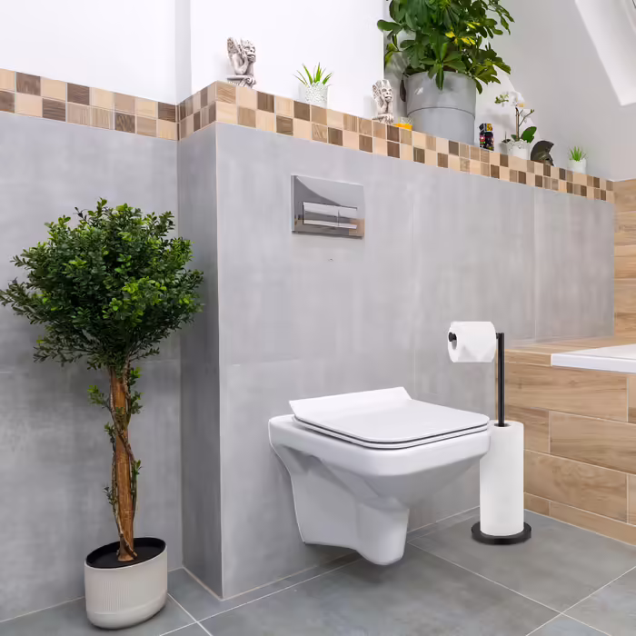 Relaxdays Black Toilet Paper Holder