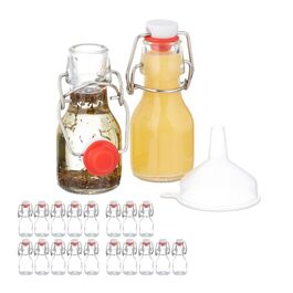 Set of Small Bottles with Flip-Top Caps
