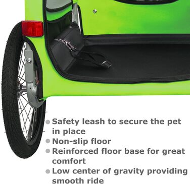 DOGGYHUT® Tobi - великий велотрейлер для собак до 35 кг (зелений)