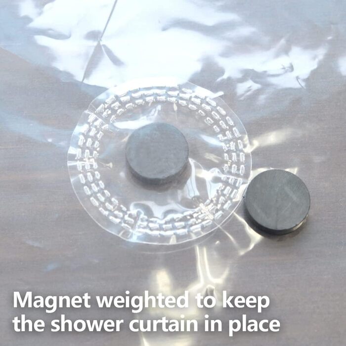 Прозорий душовий завіс YISURE 120x200 см з магнітами, водонепроникний, для ванни
