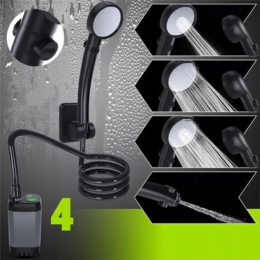Бездротовий туристичний душ для кемпінгу з насосом та LED-індикатором