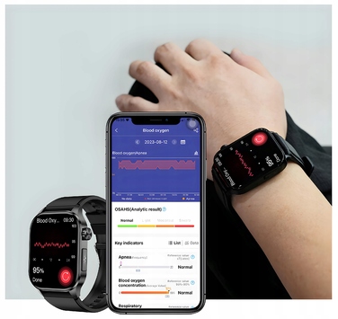 Смарт-годинник Bartomtime eTech58PRO Kardiowatch, унісекс, чорний