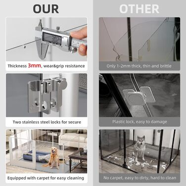 Кія для собак BingoPaw: вольєр для цуценят та собак, 8-секційний, 60 см, XXL, з дверцятами та водовідштовхувальним дном (163 x 102 x 80 см)