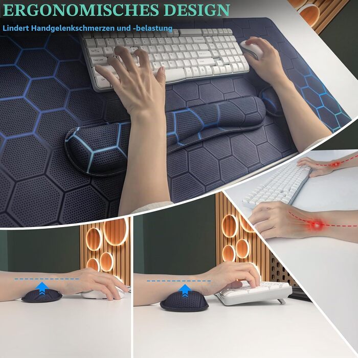 Ігровий килимок для миші Niviy Gaming Mousepad XXL 900x400мм, топографічний принт, синьо-зелений, з 2 підставками для зап'ясть