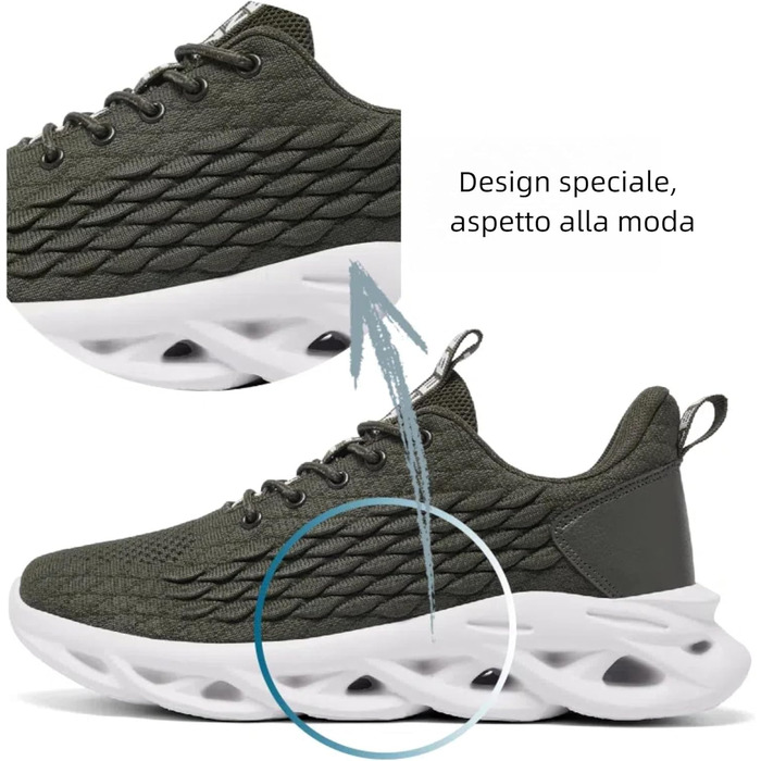 Чоловічі кросівки для бігу, тенісу та фітнесу. Легкі, дихаючі, зелені, 42 EU