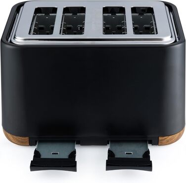 Тостер Salter Toronto 1.7L, 3kW, 360° обертання, фільтр від накипу, дерев'яний дизайн, бездротовий, захист від сухого кипіння, автовимкнення, контролер Otter, чорний